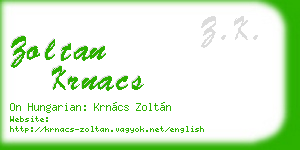 zoltan krnacs business card